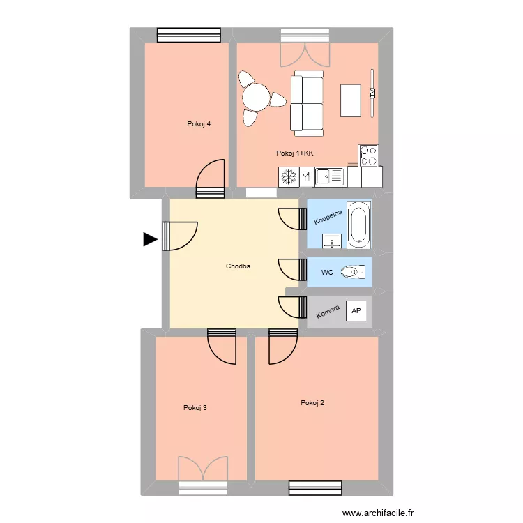 Hlavn&iacute; tř&iacute;da 686, byt1. Plan de 15  et 195 m²