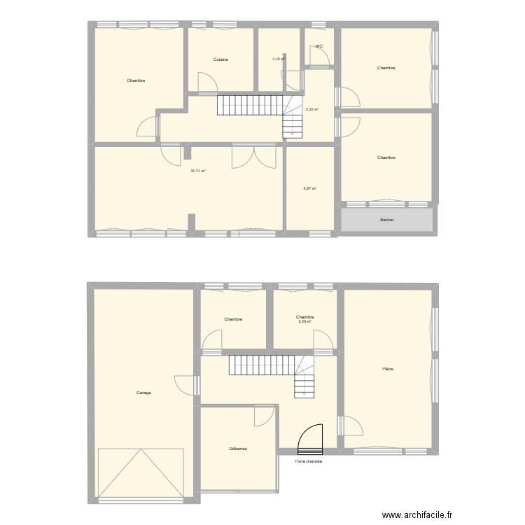 8 pepiniere. Plan de 16 pièces et 207 m2
