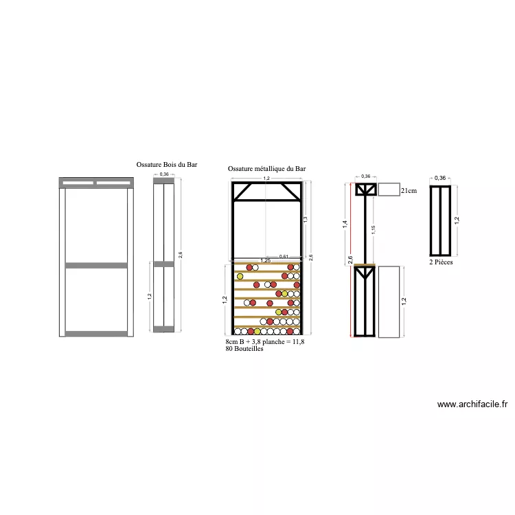 Bar M&eacute;tallique. Plan de 