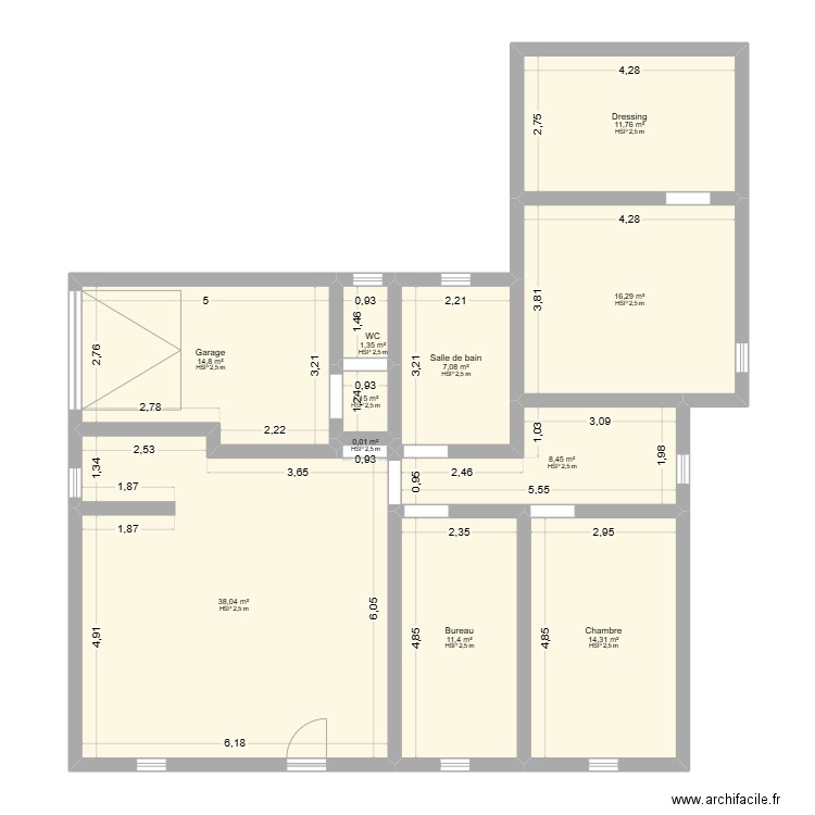 Plan_Cénac. Plan de 11 pièces et 125 m2