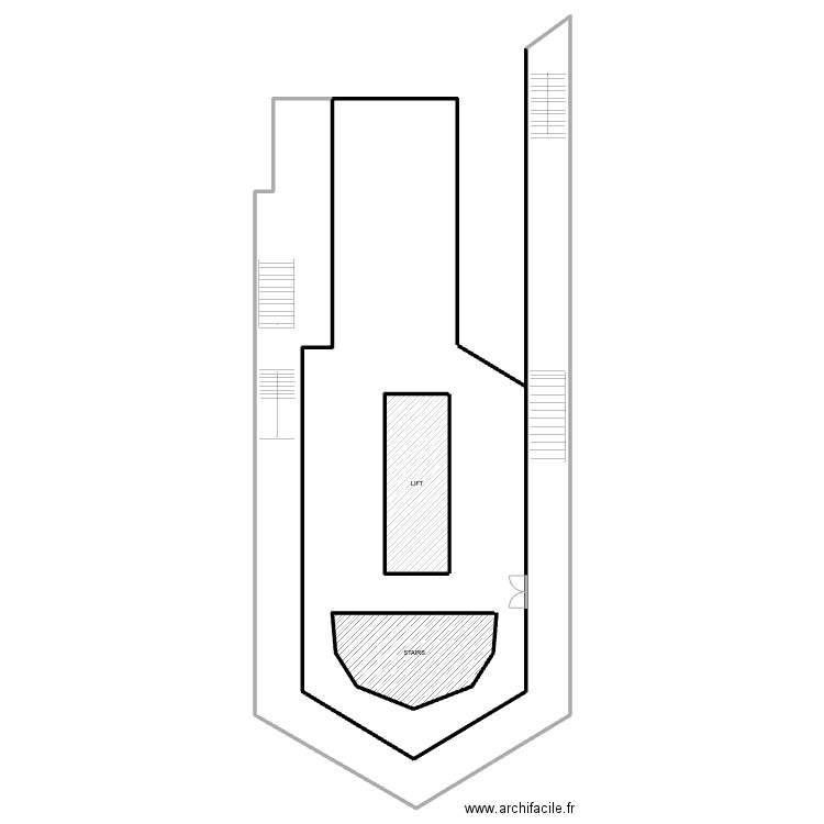 Implant Sphinx Observatory Lower Floor Blank. Plan de 4 pièces et 720 m2
