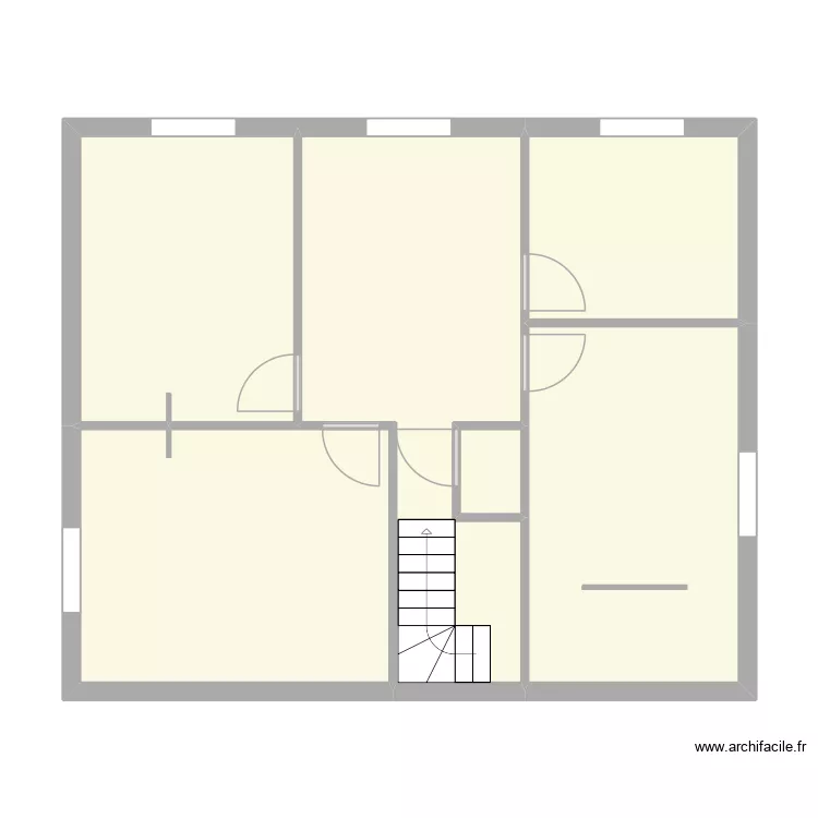 P2 Kim. Plan de 6 pièces et 69 m²