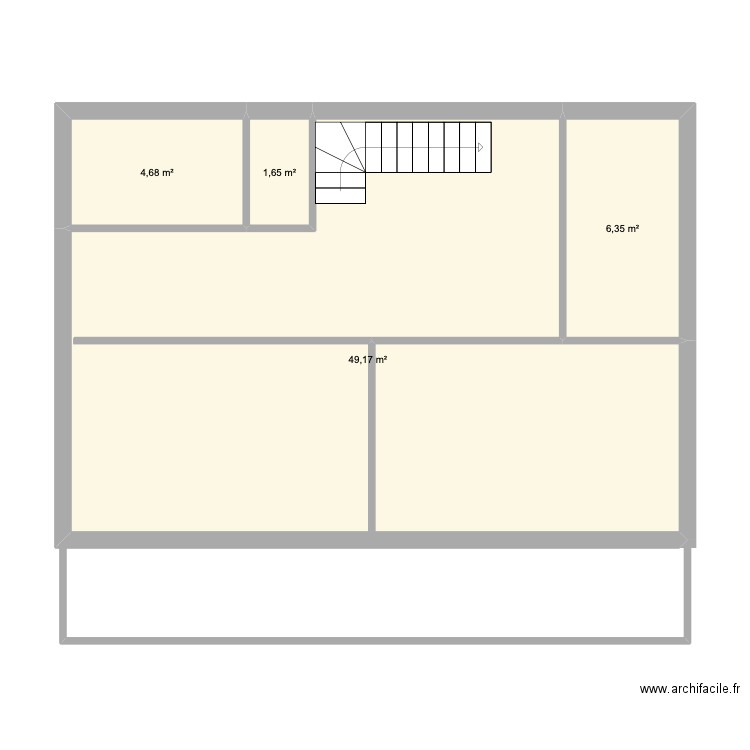 R+1 chalet Allos. Plan de 4 pièces et 62 m2