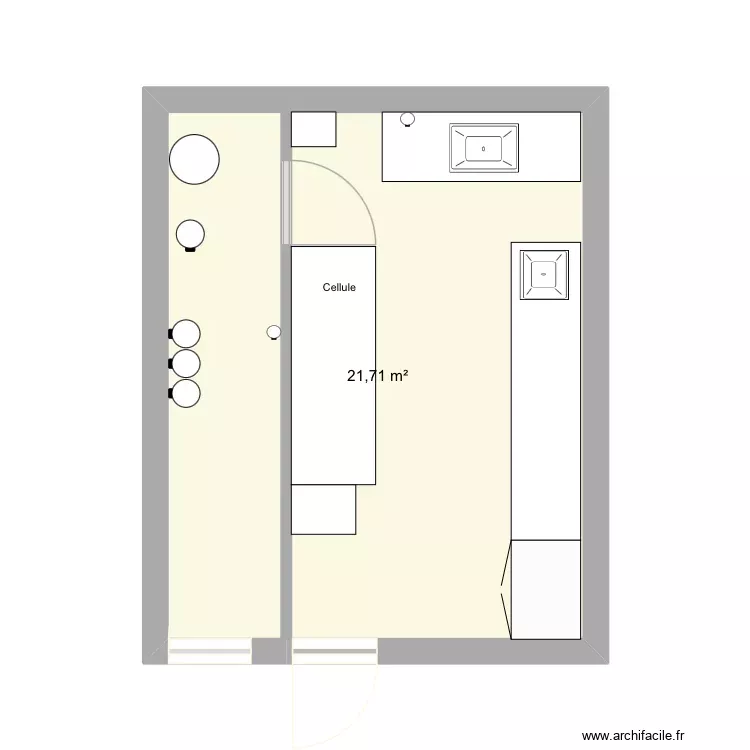 Tuerie à la ferme. Plan de 1 Pièce et 22 m² Tuerie à la ferme. Plan de 1 Pièce et 22 m²