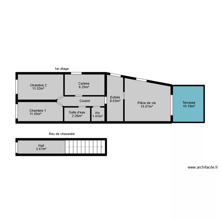 Astoul mesurage. Plan de 9  et 31 m²
