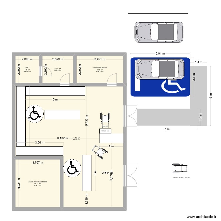 cabanes. Plan de 5 pièces et 109 m2