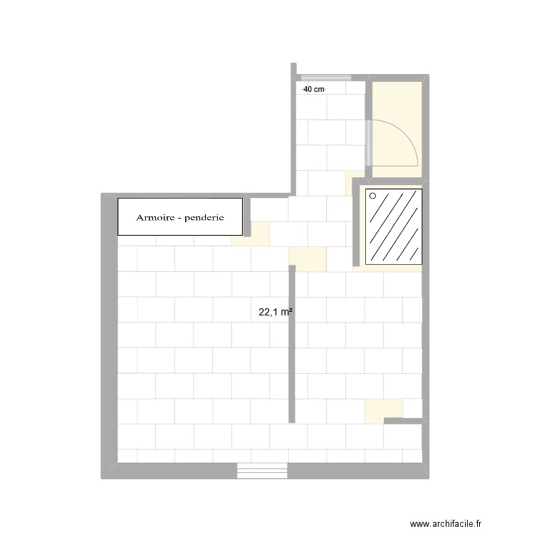 CH5 Calepinage V1. Plan de 2 pièces et 23 m2