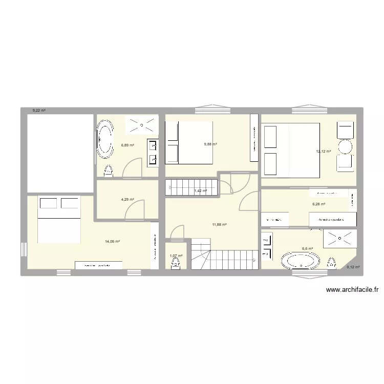 GARE YACHA2. Plan de 12  et 84 m²