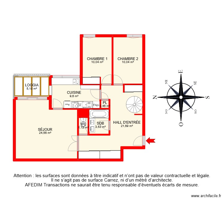 BI 21523-. Plan de 18 pièces et 182 m2