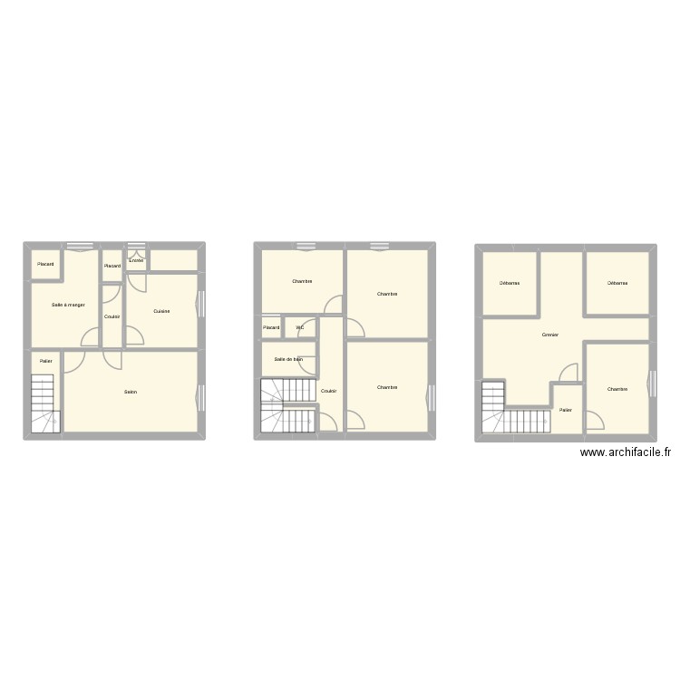 Davejean 2025-086-A. Plan de 21 pièces et 118 m2