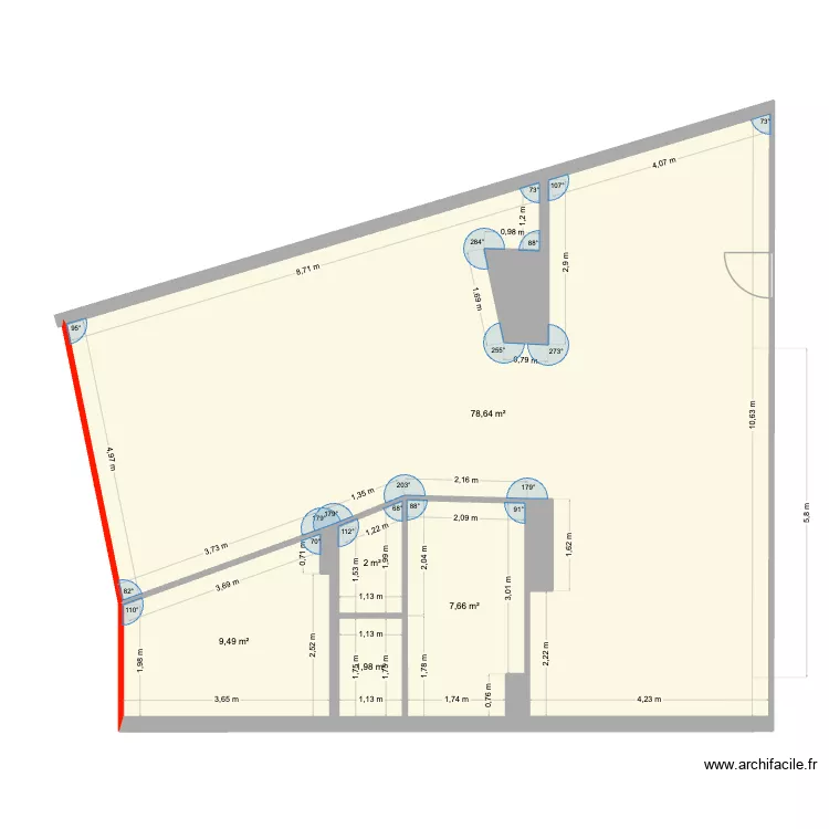 Plateau MG 3. Plan de 9  et 102 m²