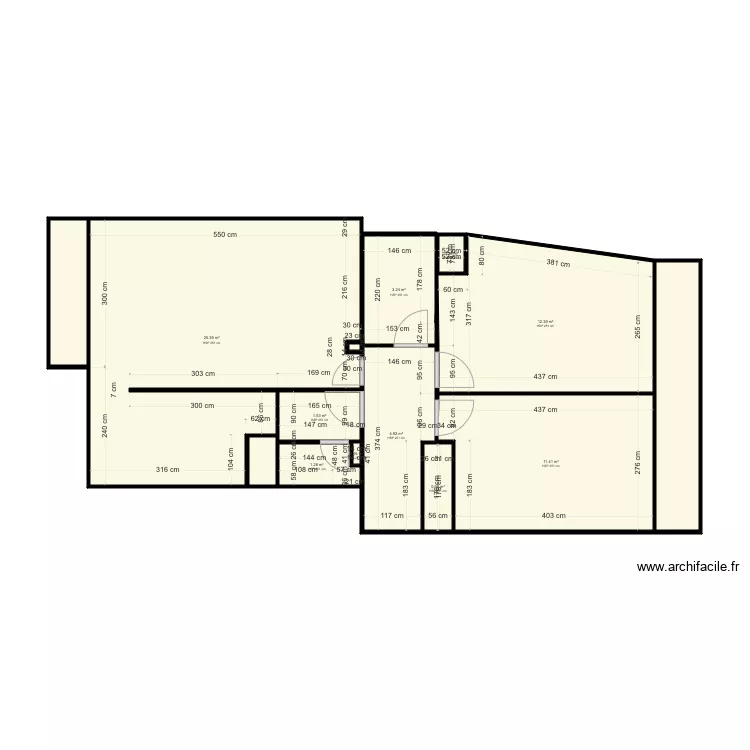 PLAN ORIGINAL LACAN ANTIBES. Plan de 13  et 69 m²