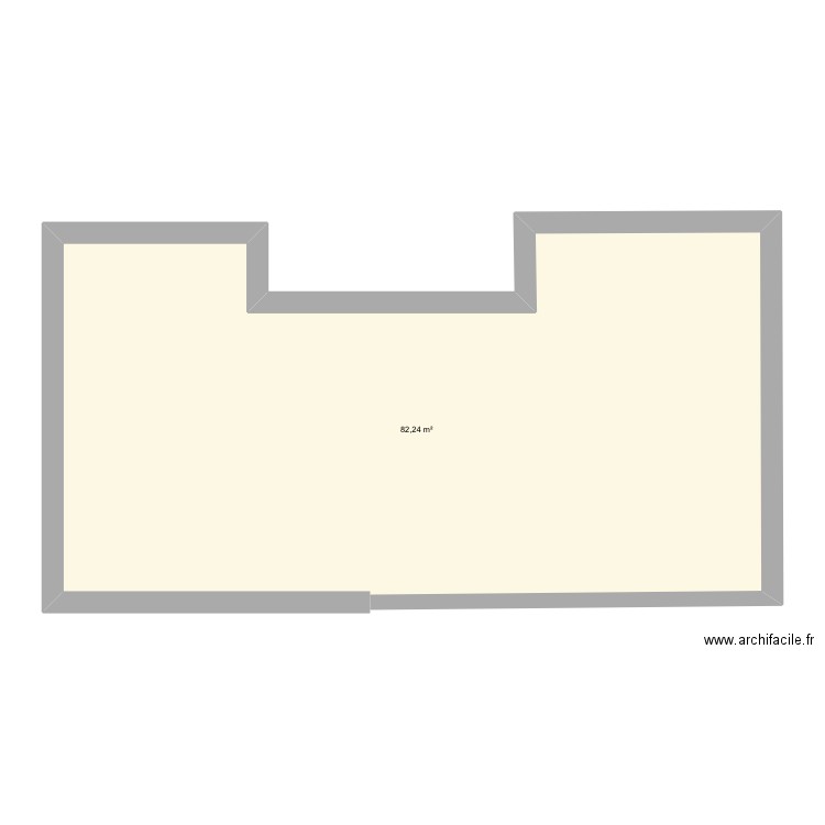 Agrandissement. Plan de 1 pièce et 82 m2