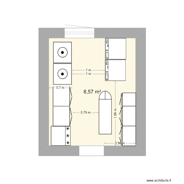 buanderie ssol chatou. Plan de 1 pièce et 9 m2