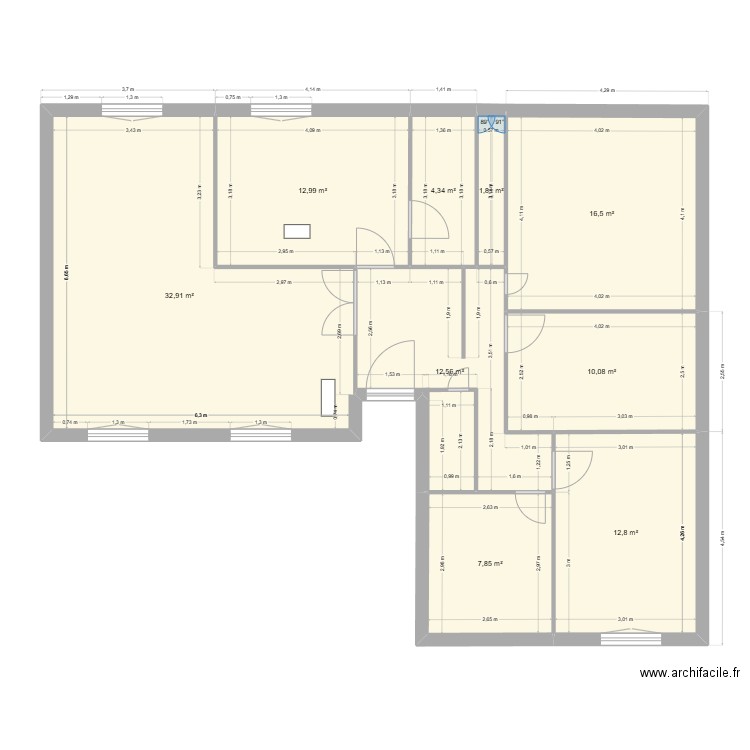 Bordenoire. Plan de 9 pièces et 112 m2