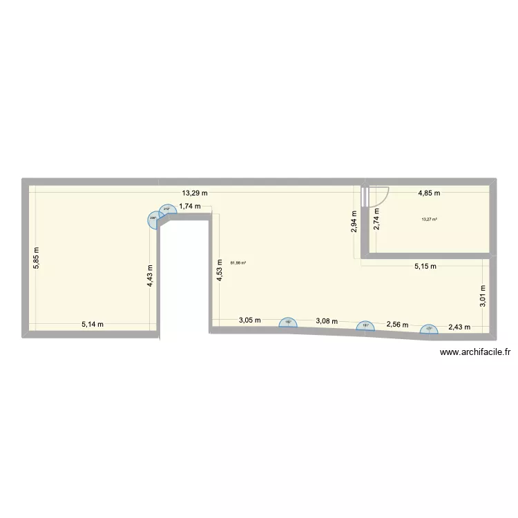1er. Plan de 1  et 41 m²
