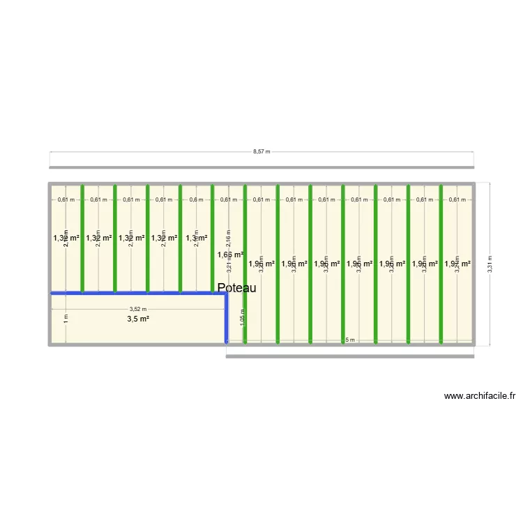 Bureau mezzanine. Plan de 