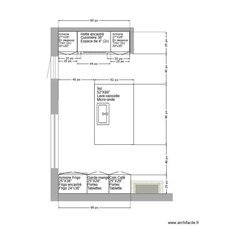 Cuisine. Plan de 