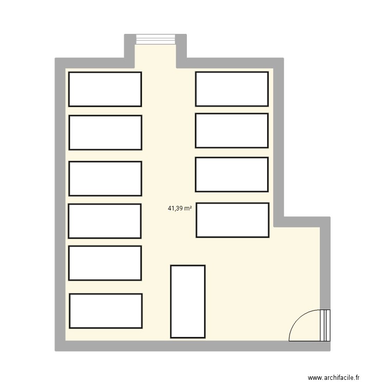 Dortoir sol. Plan de 1 pièce et 41 m2