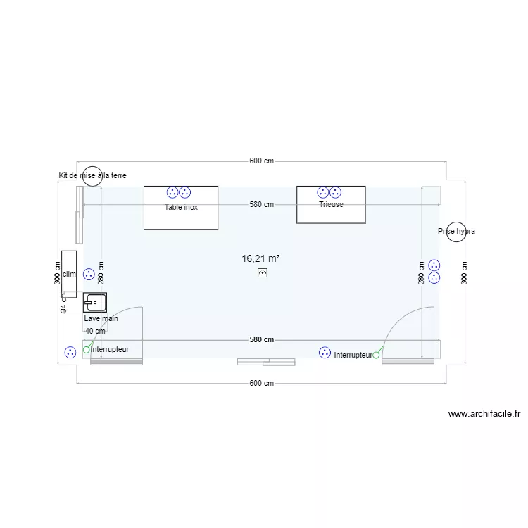Laboratoire transformation d'oeufs. Plan de 