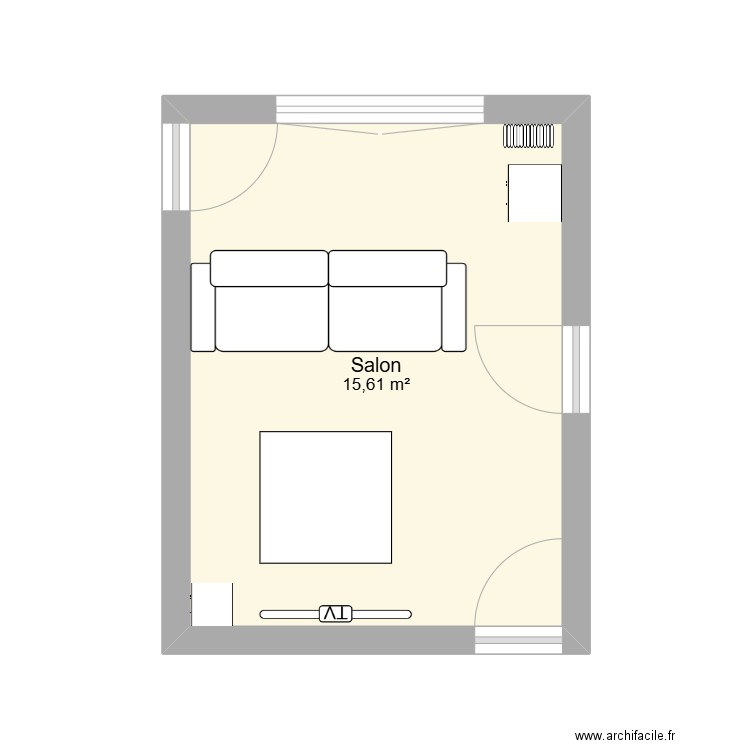 SALON. Plan de 1 pièce et 16 m2