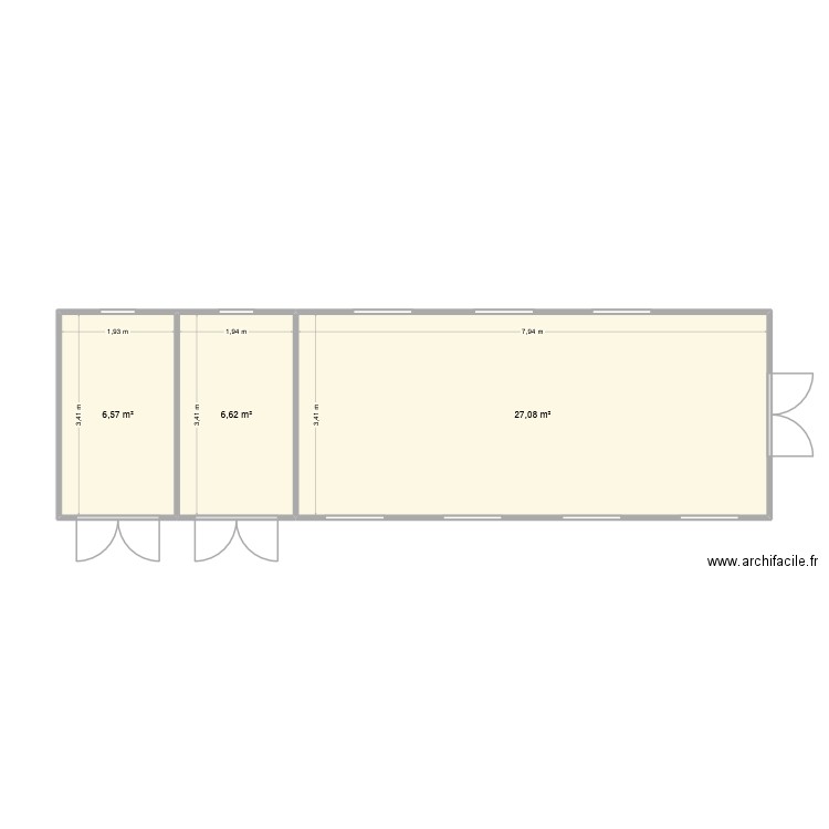 rucher 01. Plan de 3 pièces et 40 m2