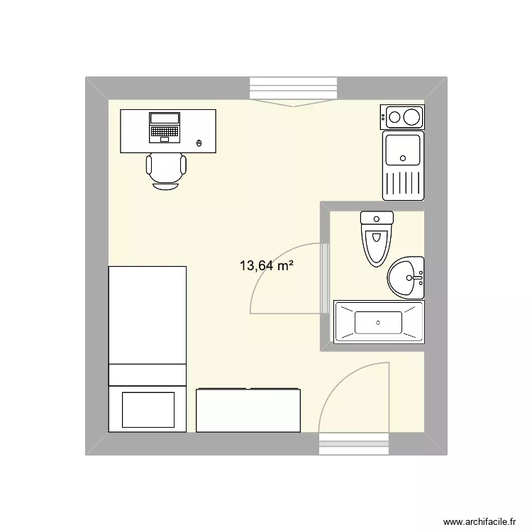 9 Nicolas Charlet. Plan de 1  et 14 m²