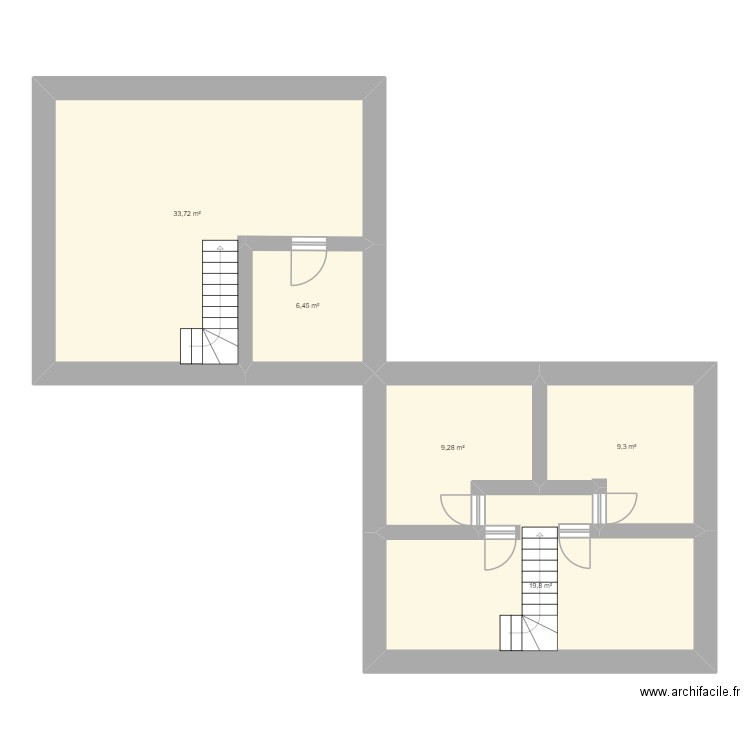 maison 2. Plan de 5 pièces et 79 m2