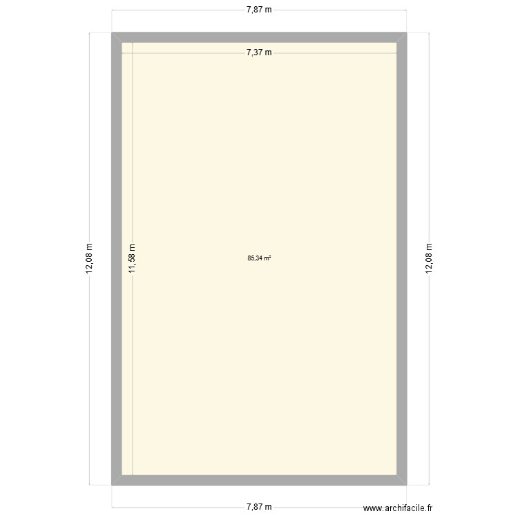 3 container. Plan de 1 pièce et 85 m2