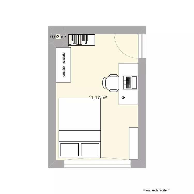 chambre vitry. Plan de 