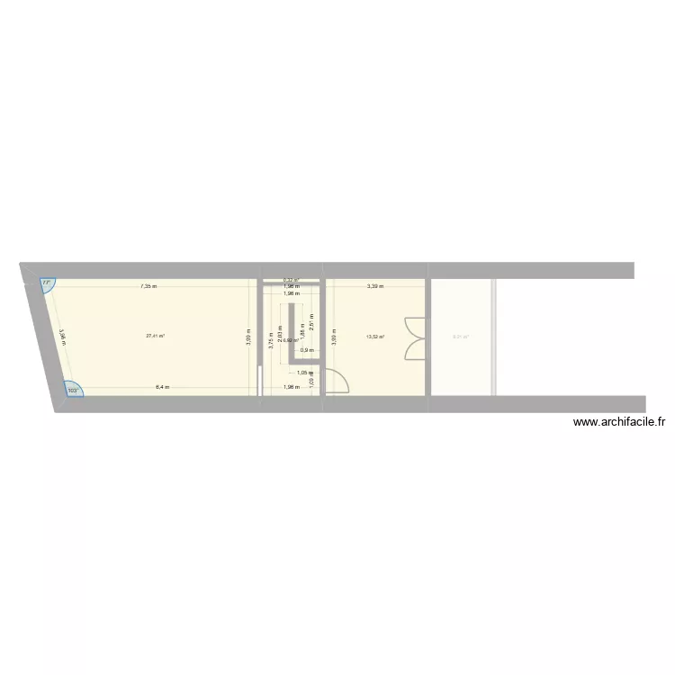 Mons&eacute;gur 1. Plan de 11  et 104 m²
