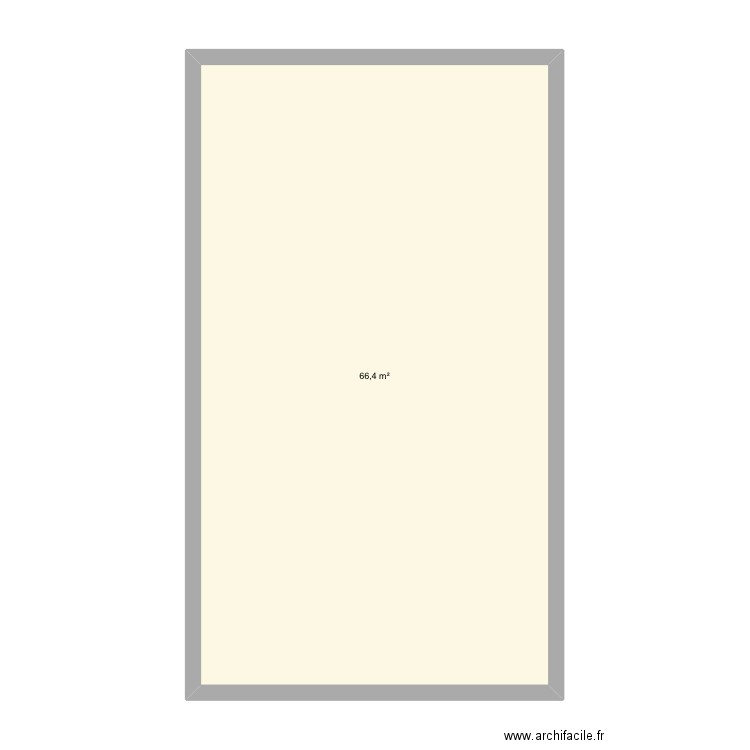 BCS2. Plan de 1 pièce et 66 m2
