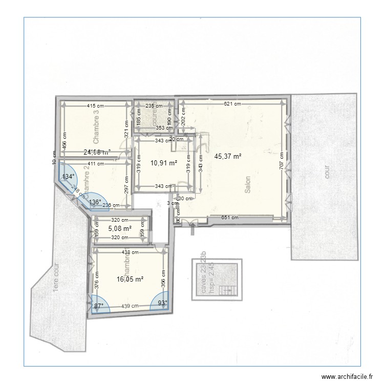 Gay Lussac. Plan de 5 pièces et 102 m2