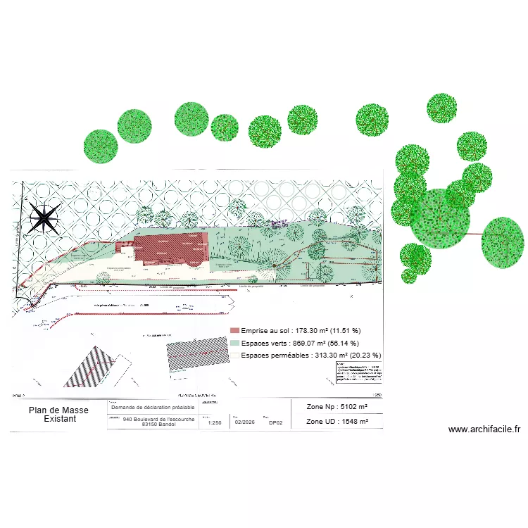 plan de masse escourche Projet. Plan de 