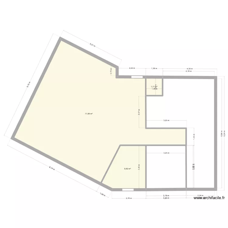 dalle bonne vaas. Plan de 3  et 90 m²