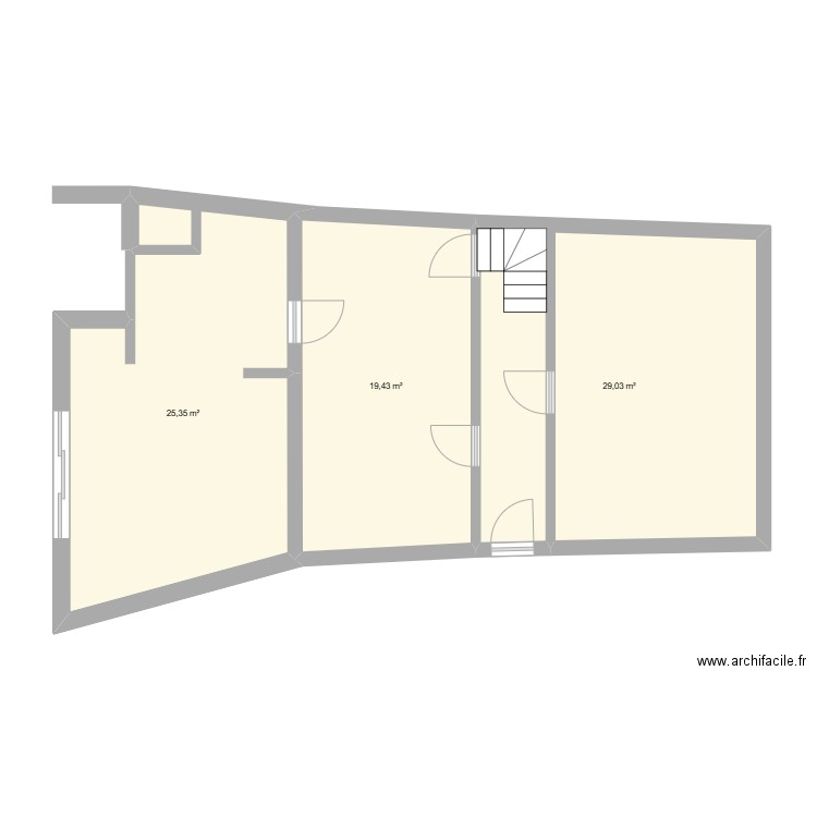 Wep2. Plan de 3 pièces et 74 m2