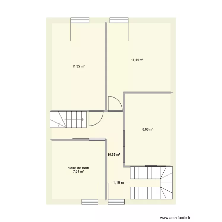 Plan &eacute;tage maison. Plan de 5  et 49 m²