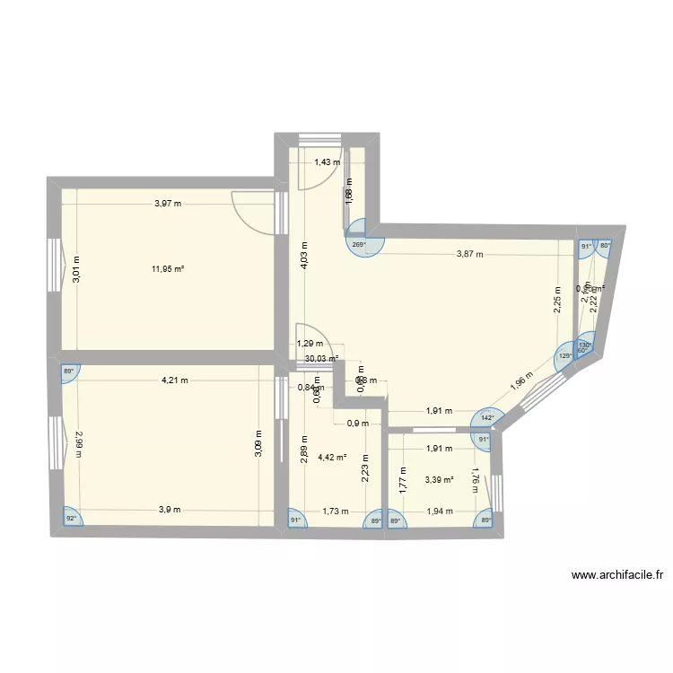 16 v1. Plan de 5  et 51 m²