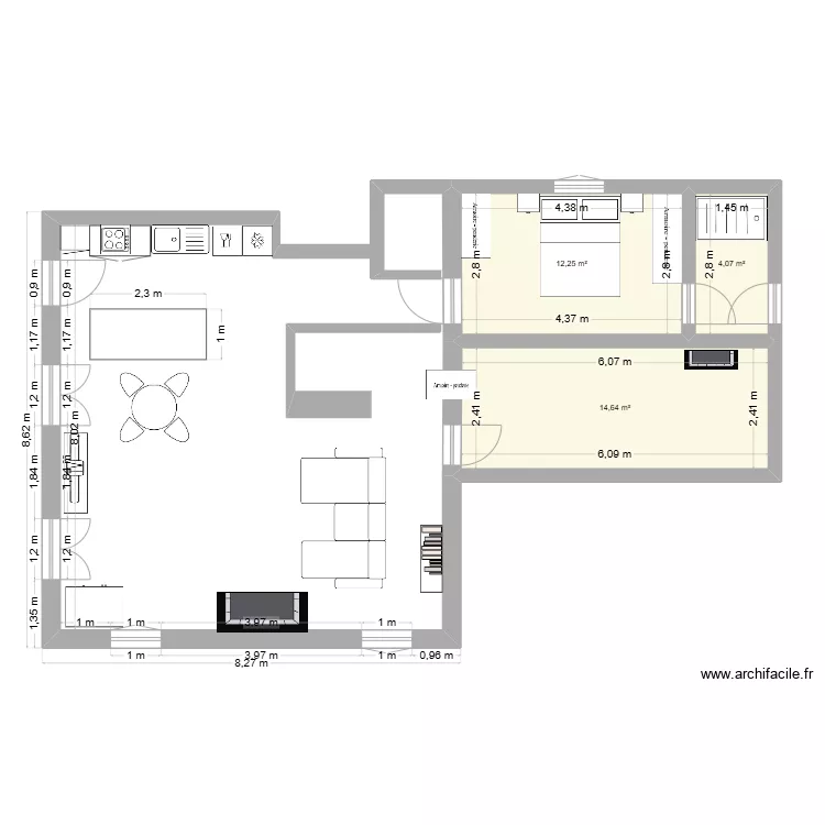 CHAMBRE 1. Plan de 