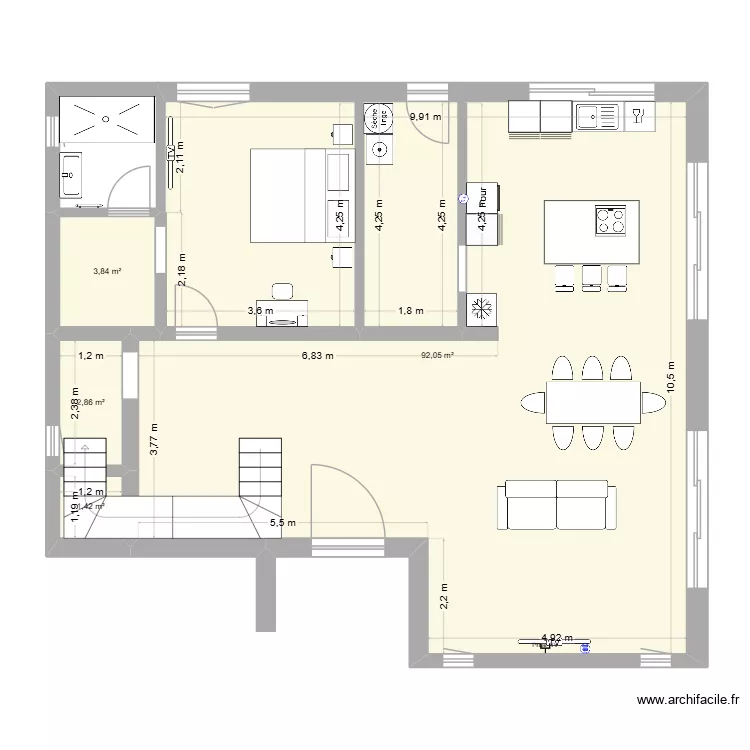 rdc djerba vers 2. Plan de 4  et 100 m²