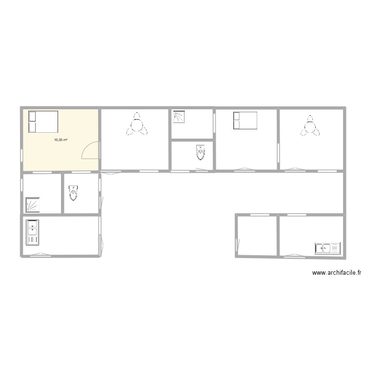 kap2. Plan de 1 pièce et 10 m2
