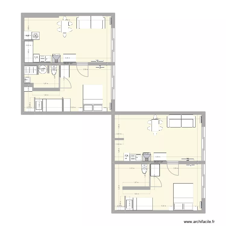 valfr&eacute;jus. Plan de 2  et 78 m²