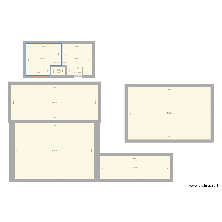 cotem². Plan de 7 pièces et 169 m2