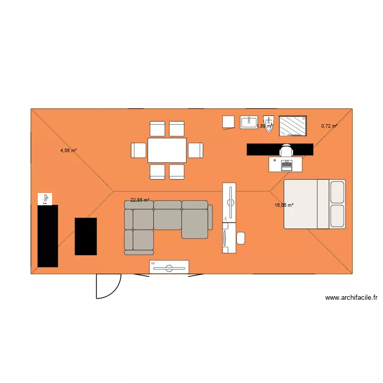 Ambohimanga. Plan de 5 Pièces et 46 m² Ambohimanga. Plan de 5 Pièces et 46 m²