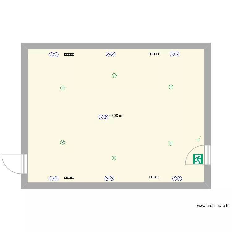ess1. Plan de 1  et 40 m²