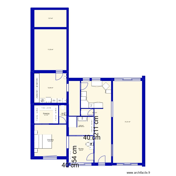 Rénovation maison 12042025. Plan de 10 pièces et 133 m2