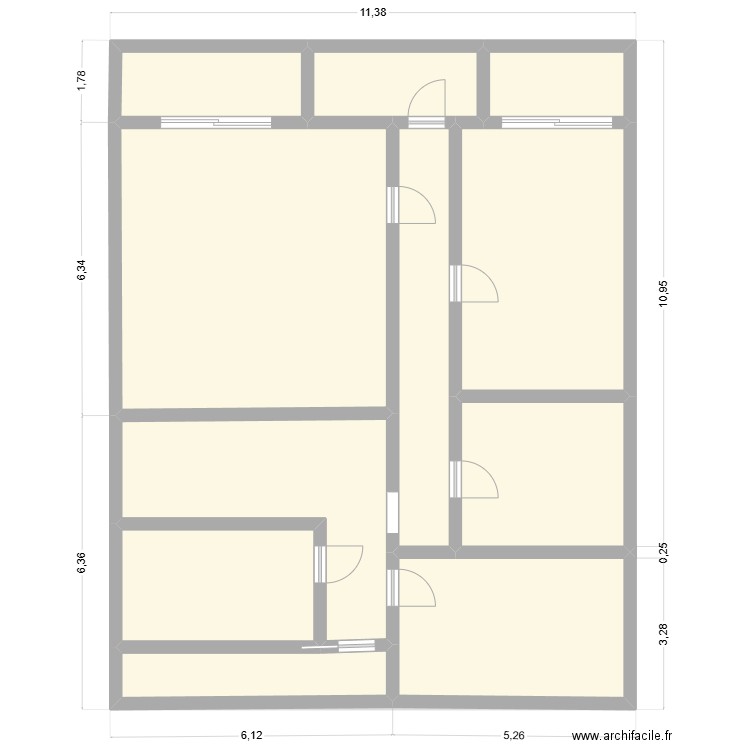 Unité 2. Plan de 17 pièces et 279 m2