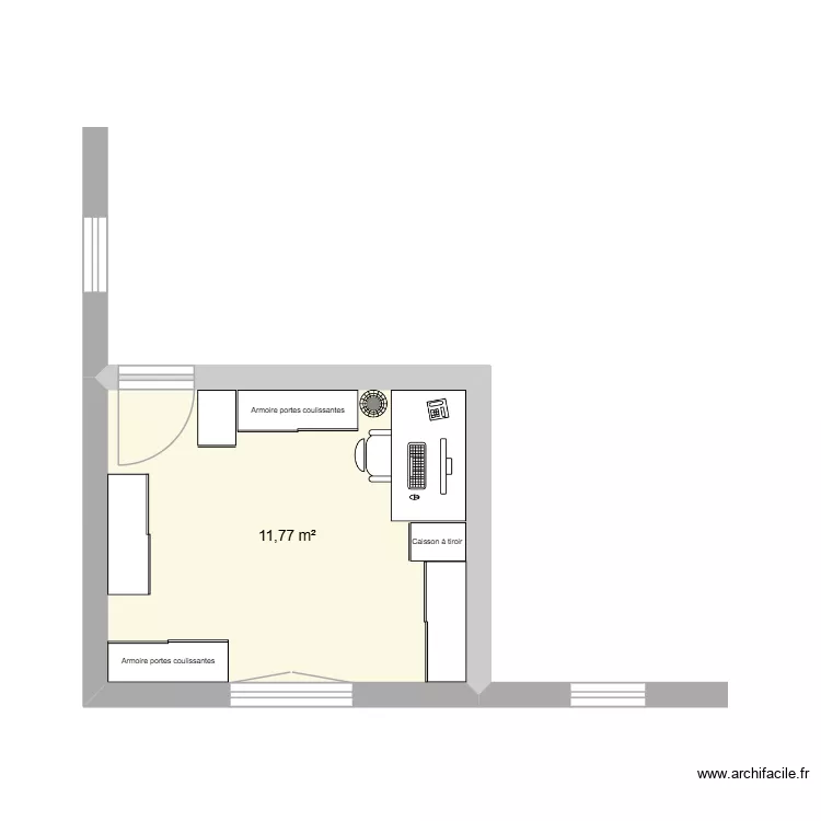 Pièce aménagée. Plan de Pièce aménagée. Plan de