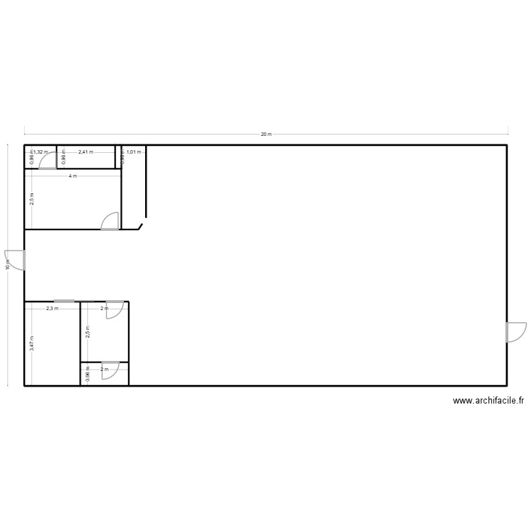 Valréas base. Plan de 8 pièces et 198 m2