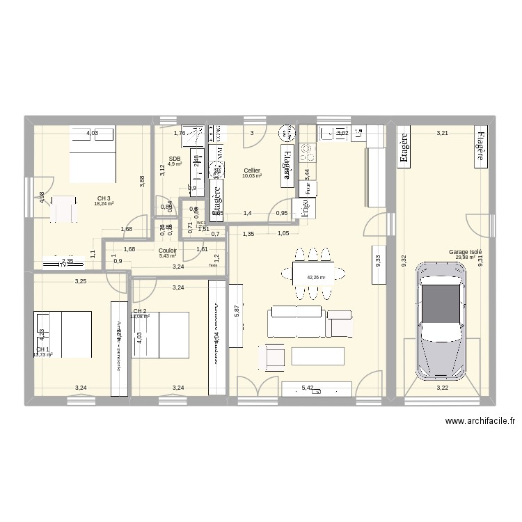 Maison au 60e 04 01 2026 12h24. Plan de 9 pièces et 139 m2